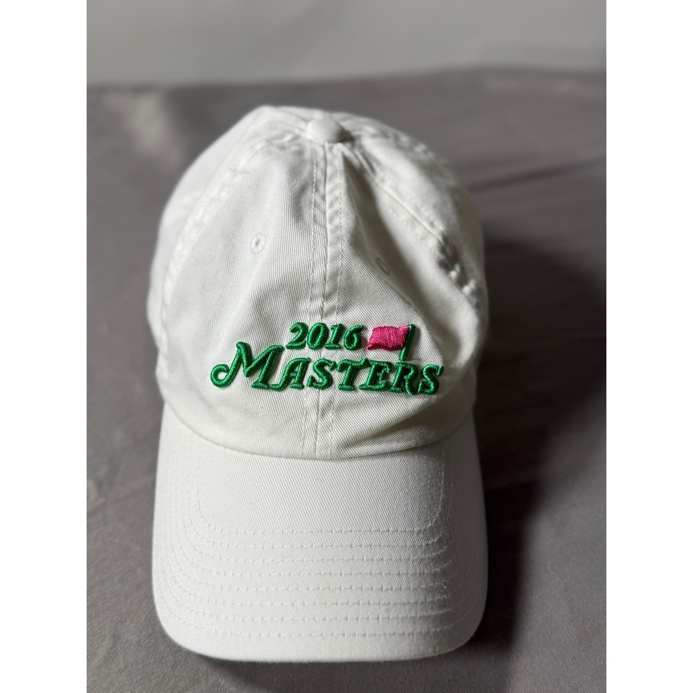 American Needle Masters 2016 Tournament Golf Hat White Adjustable Baseball Cap